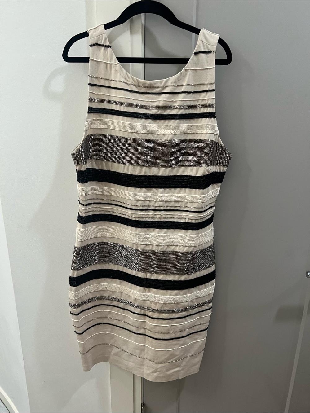NWT Cream Embellished Sheath Dress *has callout*